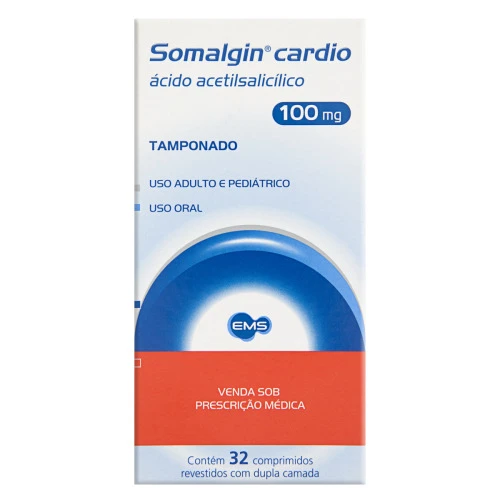 SOMALGIN CARDIO 100MG EMS CAIXA 32 COMPRIMIDOS REVESTIDOS