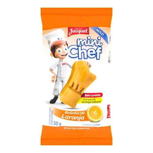 BOLINHO LARANJA JACQUET MINI CHEF PACOTE 30G
