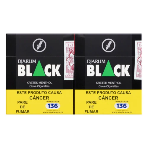 PACK CIGARRO KRETEK MENTHOL DJARUM BLACK 10 MAÇÕS
