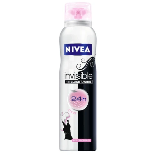 PACK ANTITRANSPIRANTE AEROSSOL INVISIBLE BLACK WHITE CLEAR NIVEA 2 UNIDADES 150ML CADA LEVE MAIS PAG