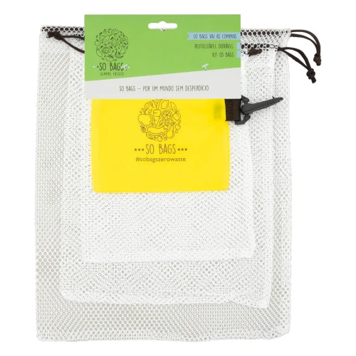 KIT BAG BRANCA VAI COMPRAS SO BAGS 3 UNIDADES