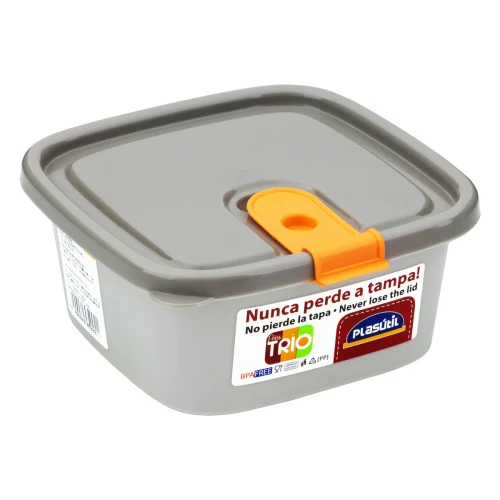 POTE PLÁSTICO QUADRADO BAIXO 510ML PLASÁTIL TRIO