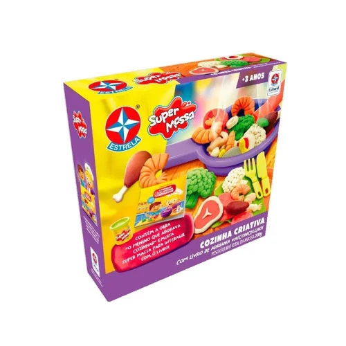 MASSA DE MODELAR - SUPER MASSA - COZINHA CRIATIVA COM LIVRO - ESTRELA