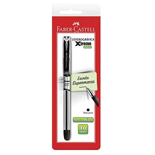 CANETA ESFEROGRÁFICA PRETA 1 0MM PONTA MÉDIA FABER CASTELL XTREME MEDIUM