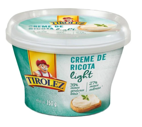 CREME DE RICOTA TIROLEZ LIGHT 150G UN