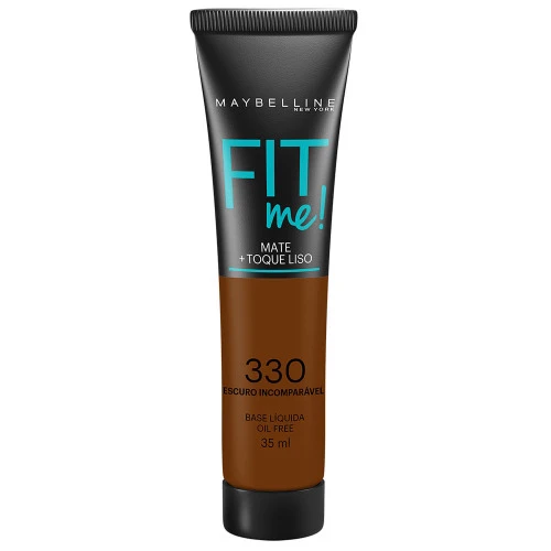 BASE LÍQUIDA MAYBELLINE FIT ME OIL FREE 330 ESCURO INCOMPARÁVEL 35ML