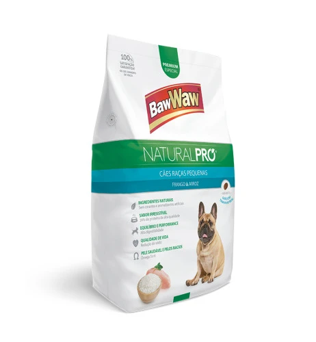 RAÇÃO CÃES BAW WAW 1KG NATURAL PRO FRANGO ARROZ RP