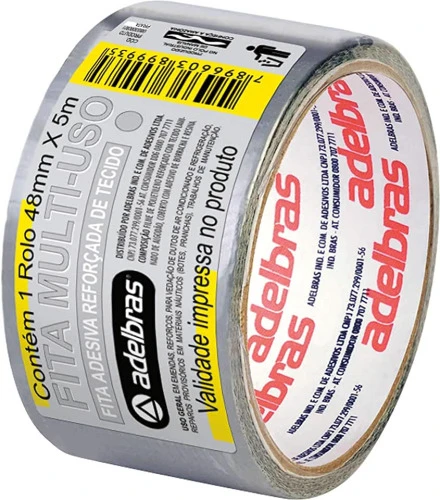 FITA SILVER TAPE CINZA 48MMX5MTS ADELBRAS