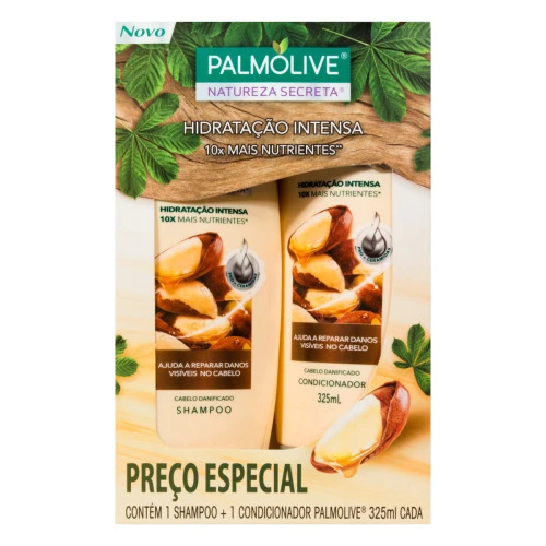 KIT SHAMPOO CONDICIONADOR PALMOLIVE NATUREZA SECRETA CASTANHA 325ML CADA