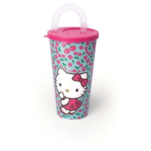 COPO COM CANUDO HELLO KITTY 430ML