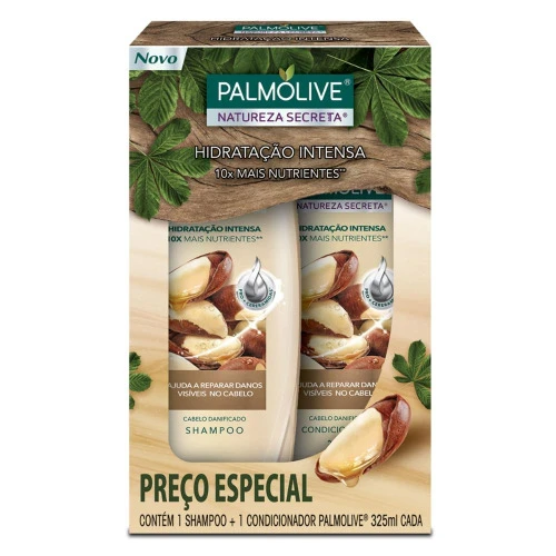 KIT PALMOLIVE NATUREZA SECRETA CASTANHA SHAMPOO E CONDICIONADOR 325ML
