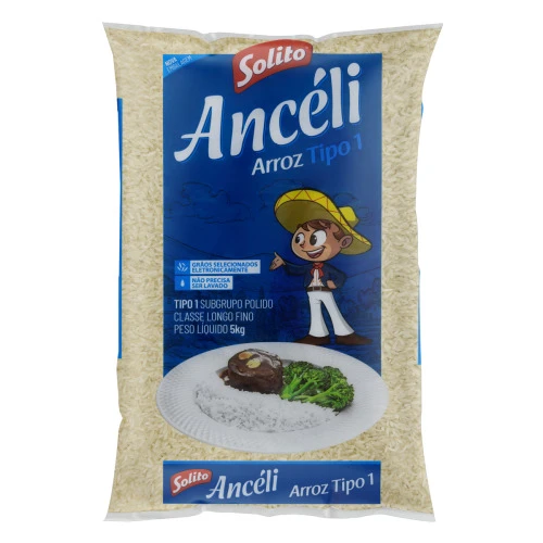 ARROZ POLIDO TIPO 1 SOLITO ANCÉLI PACOTE 5KG