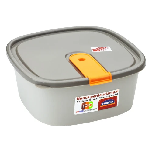 POTE PLÁSTICO QUADRADO BAIXO 1 8L PLASÁTIL TRIO