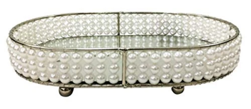BANDEJA FULL FIT 28X19CM OVAL ESPELHADA PEARL