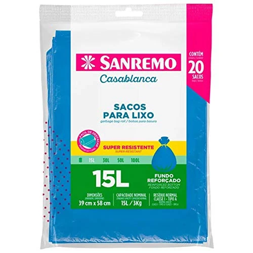 SACO LIXO SANREMO 15L REFORCADO