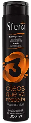 SFERA CONDICIONADOR 3 ÓLEO S QUE VOCÊ RESPEITA 300ML NAZCA COSMÉTICOS