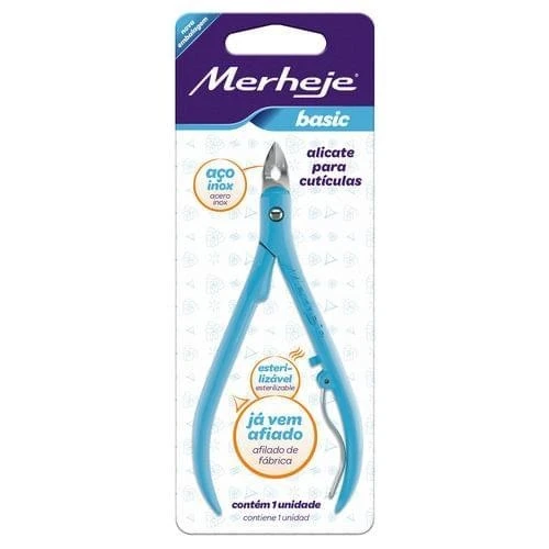 ALICATE DE CUTÍCULA MERHEJE BASIC AZUL