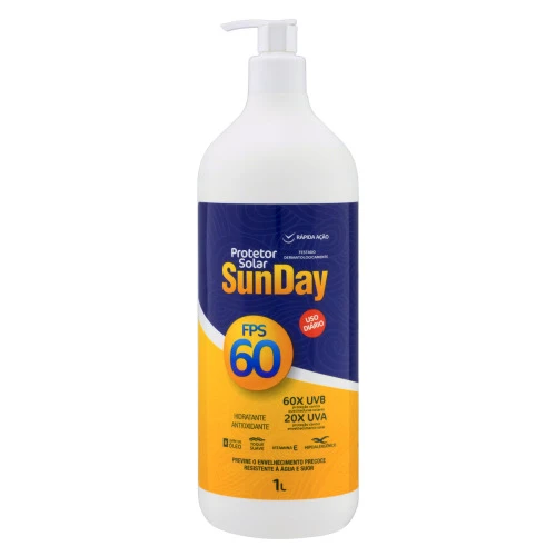 PROTETOR SOLAR FPS 60 SUNDAY FRASCO 1L