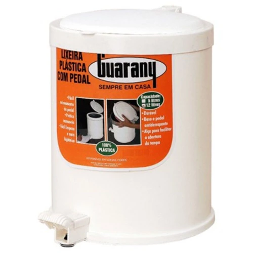 LIXEIRA GUARANY PLASTICA BRANCA