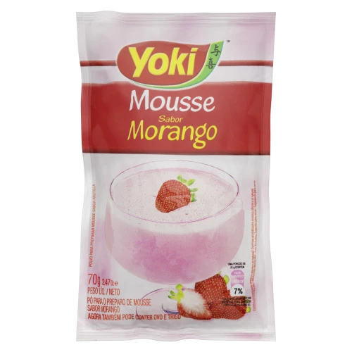 MISTURA PARA MOUSSE MORANGO YOKI PACOTE 70G
