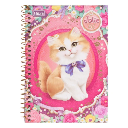 CADERNO CAPA DURA ESPIRAL JOLIE PET TILIBRA 140MM X 200MM 96 FOLHAS