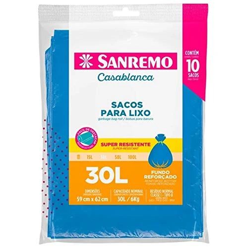 SACO LIXO SANREMO 30L REFORCADO