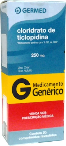 CLORIDRATO DE TICLOPIDINA 250 MG 20 COMPRIMIDOS GERMED PHARMA GENÉRICO