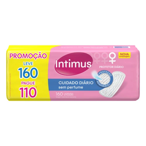 PROTETOR DIÁRIO SEM ABAS INTIMUS DAYS CUIDADO DIÁRIO PACOTE LEVE 160 PAGUE 110 UNIDADES