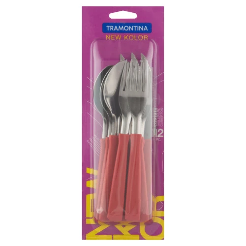 FAQUEIRO TRAMONTINA NEW KOLOR BLISTER 12 PEÇAS