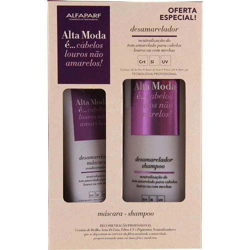 KIT SHAMPOO  MÁSCARA DESAMARELADOR ALTA MODA 500ML
