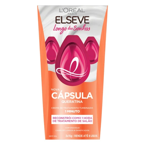 CÁPSULA DE TRATAMENTO CAPILAR LORL PARIS ELSEVE LONGO DOS SONHOS CAIXA 3 UNIDADES 15G CADA