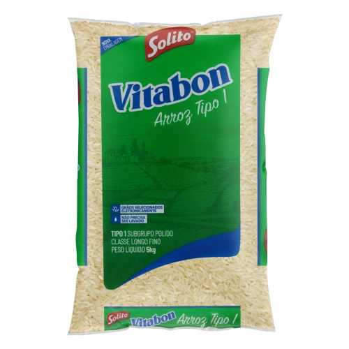 ARROZ POLIDO TIPO 1 SOLITO VITABON PACOTE 5KG