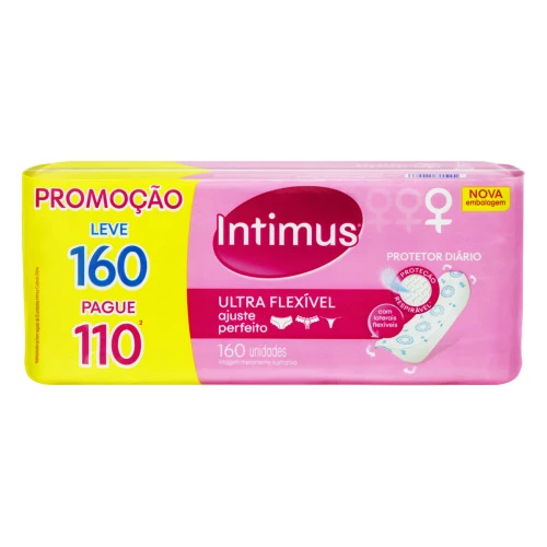 PROTETOR DIÁRIO SEM ABAS INTIMUS DAYS ULTRA FLEXÍVEL PACOTE LEVE 160 PAGUE 110 UNIDADES