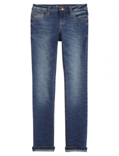 JUSTICE GIRLS ROLL CUFF SKINNY JEANS MEDIUM WASH SIZE 18
