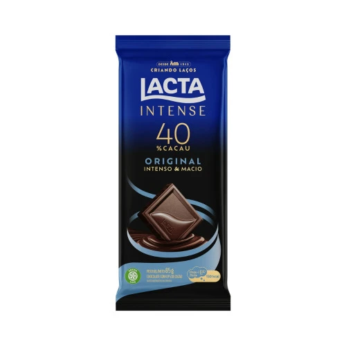 CHOCOLATE LACTA INTENSE 40% CACAU ORIGINAL 85G