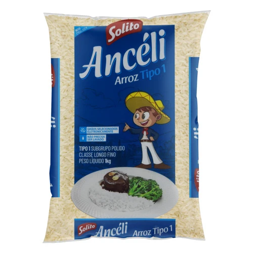 ARROZ POLIDO TIPO 1 SOLITO ANCÉLI PACOTE 1KG