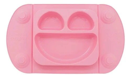 PRATO DE SILICONE PORTATIL PARA BEBÊ ROSA 2963917