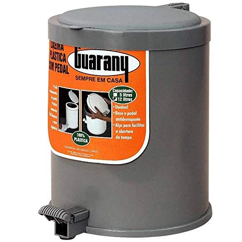 LIXEIRA GUARANY PLASTICA CINZA
