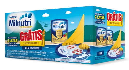 KIT 2 COMPOSTOS LÁCTEOS PREMIUM MILNUTRI 800G CADA GRÁTIS KIT ESPORTE