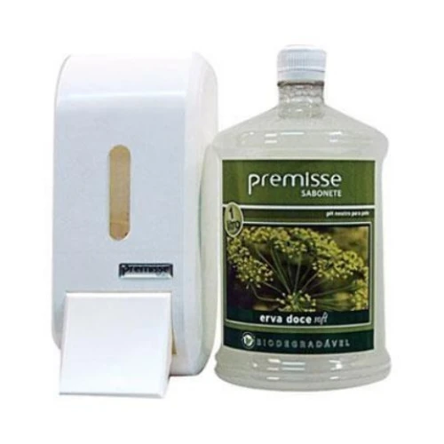 KIT SABONETE LÍQUIDO 1L ERVA DOCE COM DISPENSER 400ML 1 UN PREMISSE
