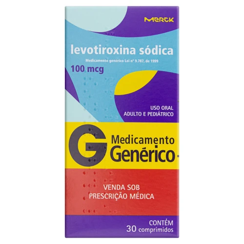 LEVOTIROXINA SÁDICA 100MCG MERCK CAIXA 30 COMPRIMIDOS