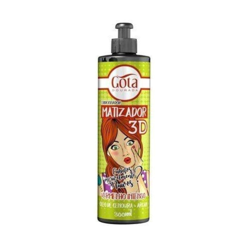 CONDICIONADOR MATIZADOR 3D VERMELHO INT 300ML - GOTA DOURADA